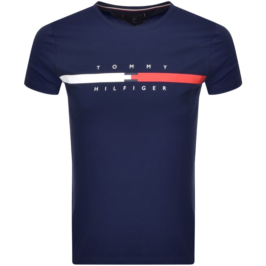 Alternative Image for ProductTommy Hilfiger Global Stripe T Shirt Navy1